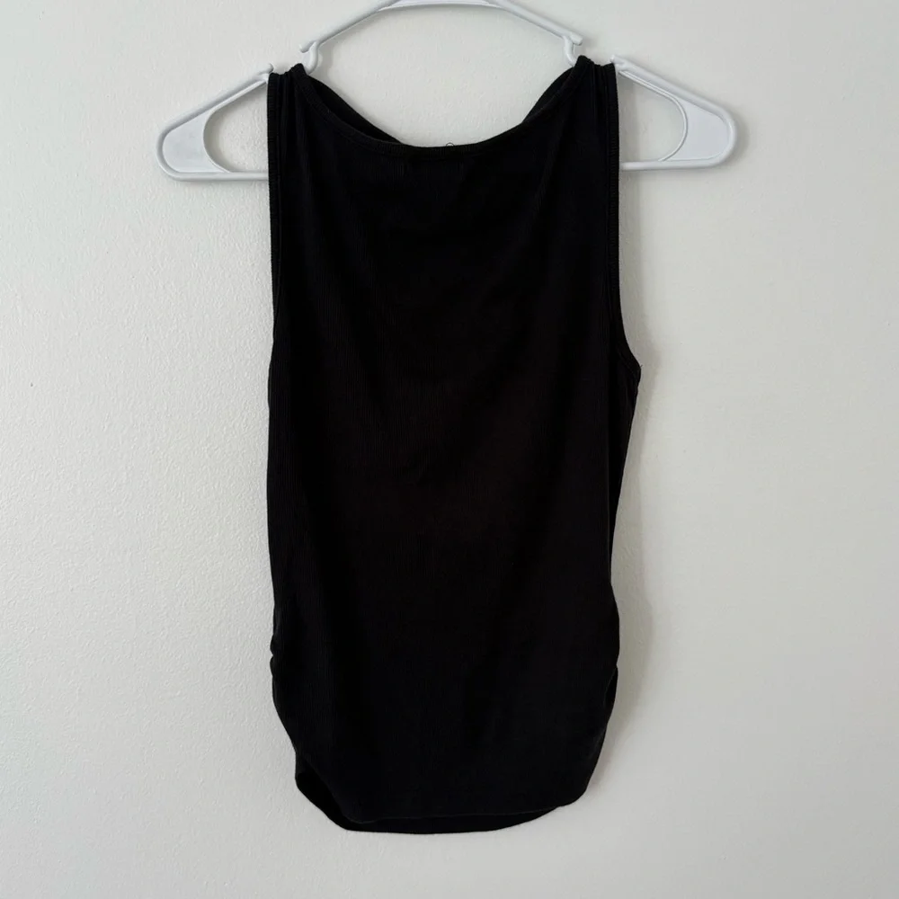 Michael Stars Black Coco Ruched Ribbed Boatneck Tank Size Small - Picture 11 of 13